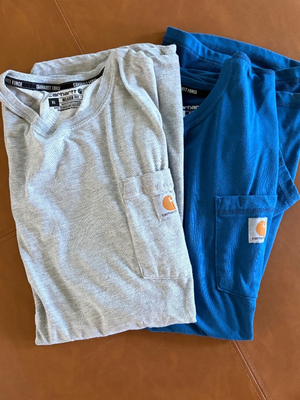 Carhartt Force Line mens size XL short sleeve shirts gray and royal blue